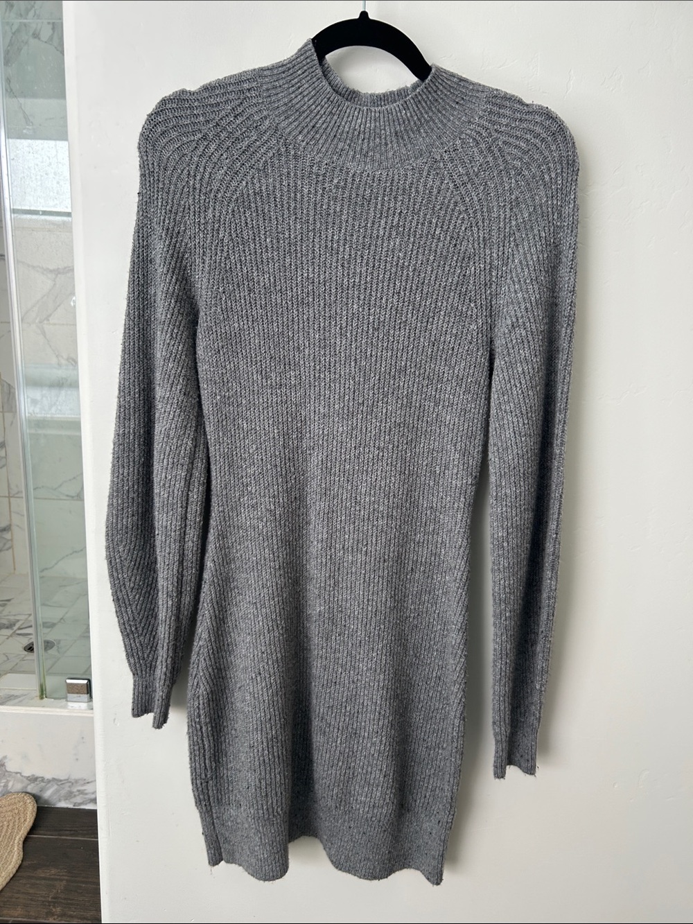 Abercrombie Women’s Gray Ribbed Mock Neck Sweater Dress